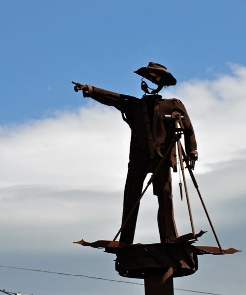 Pioneer Surveyor Statue.